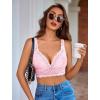 image:imageAvidlove Lace Bralettes Women V Neck Wireless Bras Unlined Basic Cami Sexy Comfy Everyday Wirefree Lingerie UnpaddedPink