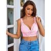image:imageAvidlove Lace Bralettes Women V Neck Wireless Bras Unlined Basic Cami Sexy Comfy Everyday Wirefree Lingerie UnpaddedPink