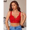 image:imageAvidlove Lace Bralettes Women V Neck Wireless Bras Unlined Basic Cami Sexy Comfy Everyday Wirefree Lingerie UnpaddedRed