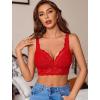 image:imageAvidlove Lace Bralettes Women V Neck Wireless Bras Unlined Basic Cami Sexy Comfy Everyday Wirefree Lingerie UnpaddedRed