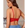 image:imageAvidlove Lace Bralettes Women V Neck Wireless Bras Unlined Basic Cami Sexy Comfy Everyday Wirefree Lingerie UnpaddedRed