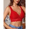 image:imageAvidlove Lace Bralettes Women V Neck Wireless Bras Unlined Basic Cami Sexy Comfy Everyday Wirefree Lingerie UnpaddedRed