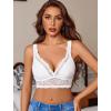 image:imageAvidlove Lace Bralettes Women V Neck Wireless Bras Unlined Basic Cami Sexy Comfy Everyday Wirefree Lingerie UnpaddedWhite