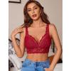 image:imageAvidlove Lace Bralettes Women V Neck Wireless Bras Unlined Basic Cami Sexy Comfy Everyday Wirefree Lingerie UnpaddedWine Red