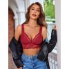 image:imageAvidlove Lace Bralettes Women V Neck Wireless Bras Unlined Basic Cami Sexy Comfy Everyday Wirefree Lingerie UnpaddedWine Red