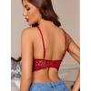 image:imageAvidlove Lace Bralettes Women V Neck Wireless Bras Unlined Basic Cami Sexy Comfy Everyday Wirefree Lingerie UnpaddedWine Red