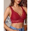 image:imageAvidlove Lace Bralettes Women V Neck Wireless Bras Unlined Basic Cami Sexy Comfy Everyday Wirefree Lingerie UnpaddedWine Red