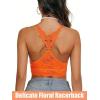 image:imageAvidlove Lace Bralettes for Women Padded Bralette Camisole Racerback Crop Top Floral Lace Bralettes V NeckOrange