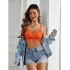image:imageAvidlove Lace Bralettes for Women Padded Bralette Camisole Racerback Crop Top Floral Lace Bralettes V NeckOrange
