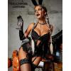 image:imageAvidlove Lingerie for Women Mesh Lace Bodysuit Sexy Wireless Garter Lingerie Set Teddy LingerieNo StockingsBlack