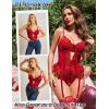 image:imageAvidlove Lingerie for Women Mesh Lace Bodysuit Sexy Wireless Garter Lingerie Set Teddy LingerieNo StockingsBurgundy