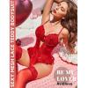 image:imageAvidlove Lingerie for Women Mesh Lace Bodysuit Sexy Wireless Garter Lingerie Set Teddy LingerieNo StockingsRed