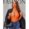 image:imageAvidlove Lingerie for Women Sexy Lace Bodysuit Deep V Teddy One Piece Babydoll Nightgown XSXXLOrangewith Snap Crotch