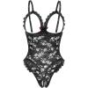 image:imageAvidlove One Piece Lingerie Sexy Teddy Ruffle V Neck Bodysuit Lace NightieBlack