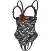 image:imageAvidlove One Piece Lingerie Sexy Teddy Ruffle V Neck Bodysuit Lace NightieBlack