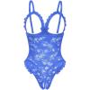 image:imageAvidlove One Piece Lingerie Sexy Teddy Ruffle V Neck Bodysuit Lace NightieBlue