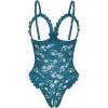 image:imageAvidlove One Piece Lingerie Sexy Teddy Ruffle V Neck Bodysuit Lace NightieBlue Green