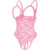 image:imageAvidlove One Piece Lingerie Sexy Teddy Ruffle V Neck Bodysuit Lace NightiePink