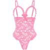 image:imageAvidlove One Piece Lingerie Sexy Teddy Ruffle V Neck Bodysuit Lace NightiePink