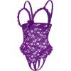 image:imageAvidlove One Piece Lingerie Sexy Teddy Ruffle V Neck Bodysuit Lace NightiePurple