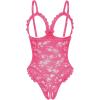 image:imageAvidlove One Piece Lingerie Sexy Teddy Ruffle V Neck Bodysuit Lace NightieRose Red