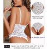 image:imageAvidlove One Piece Lingerie Sexy Teddy Ruffle V Neck Bodysuit Lace NightieWhite