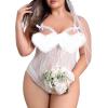 image:imageAvidlove Plus Size Lingerie Exotic Teddies Bodysuits One Piece Lace Babydoll SleepwearWhite