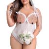 image:imageAvidlove Plus Size Lingerie Exotic Teddies Bodysuits One Piece Lace Babydoll SleepwearWhite