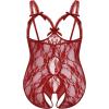 image:imageAvidlove Plus Size Lingerie Exotic Teddies Bodysuits One Piece Lace Babydoll SleepwearWine Red