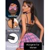 image:imageAvidlove Schoolgirl Lingerie for Women Sexy Costume Outfit Roleplay Cosplay Lingerie Set Snap Crotch Bodysuit and Mini SkirtDblue Pink