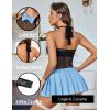 image:imageAvidlove Schoolgirl Lingerie for Women Sexy Costume Outfit Roleplay Cosplay Lingerie Set Snap Crotch Bodysuit and Mini SkirtLight Blue