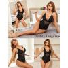 image:imageAvidlove Sexy Lingerie for Women Deep V Lace Bodysuit Snap Crotch One Piece Teddy XS4XLBlackwith Snap Crotch