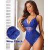 image:imageAvidlove Sexy Lingerie for Women Deep V Lace Bodysuit Snap Crotch One Piece Teddy XS4XLBluewith Snap Crotch