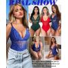 image:imageAvidlove Sexy Lingerie for Women Deep V Lace Bodysuit Snap Crotch One Piece Teddy XS4XLBluewith Snap Crotch