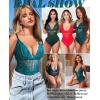 image:imageAvidlove Sexy Lingerie for Women Deep V Lace Bodysuit Snap Crotch One Piece Teddy XS4XLBottle Greenwith Snap Crotch