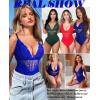 image:imageAvidlove Sexy Lingerie for Women Deep V Lace Bodysuit Snap Crotch One Piece Teddy XS4XLBrilliant Bluewith Snap Crotch