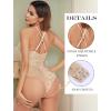 image:imageAvidlove Sexy Lingerie for Women Deep V Lace Bodysuit Snap Crotch One Piece Teddy XS4XLChampagnewith Snap Crotch