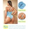 image:imageAvidlove Sexy Lingerie for Women Deep V Lace Bodysuit Snap Crotch One Piece Teddy XS4XLClight Bluewith Snap Crotch