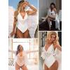 image:imageAvidlove Sexy Lingerie for Women Deep V Lace Bodysuit Snap Crotch One Piece Teddy XS4XLCream Whitewith Snap Crotch