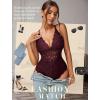 image:imageAvidlove Sexy Lingerie for Women Deep V Lace Bodysuit Snap Crotch One Piece Teddy XS4XLDark Brownwith Snap Crotch