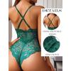 image:imageAvidlove Sexy Lingerie for Women Deep V Lace Bodysuit Snap Crotch One Piece Teddy XS4XLGreenwith Snap Crotch