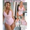 image:imageAvidlove Sexy Lingerie for Women Deep V Lace Bodysuit Snap Crotch One Piece Teddy XS4XLLight Pinkwith Snap Crotch