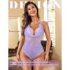 image:imageAvidlove Sexy Lingerie for Women Deep V Lace Bodysuit Snap Crotch One Piece Teddy XS4XLLilacwith Snap Crotch