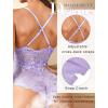 image:imageAvidlove Sexy Lingerie for Women Deep V Lace Bodysuit Snap Crotch One Piece Teddy XS4XLLilacwith Snap Crotch