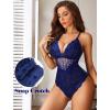 image:imageAvidlove Sexy Lingerie for Women Deep V Lace Bodysuit Snap Crotch One Piece Teddy XS4XLNavy