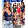 image:imageAvidlove Sexy Lingerie for Women Deep V Lace Bodysuit Snap Crotch One Piece Teddy XS4XLNavy
