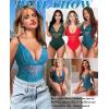 image:imageAvidlove Sexy Lingerie for Women Deep V Lace Bodysuit Snap Crotch One Piece Teddy XS4XLPeacock Bluewith Snap Crotch