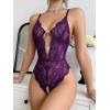 image:imageAvidlove Sexy Lingerie for Women Lace Teddy Lingerie One Piece Lingerie BodysuitPurple