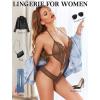 image:imageAvidlove Women Deep V Lingerie Lace Teddy One Piece Babydoll Mini BodysuitBrown