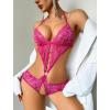 image:imageAvidlove Women Deep V Lingerie Lace Teddy One Piece Babydoll Mini BodysuitRose Red Leopard Print